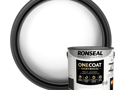 Ronseal One Coat Everywhere Paint Pure Brilliant White Matt 2.5 Litre