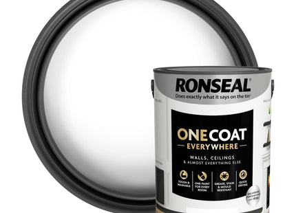 Ronseal One Coat Everywhere Paint Pure Brilliant White Matt 5 Litre
