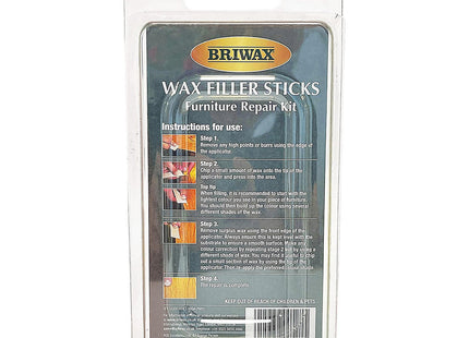 Briwax Wax Filler Sticks White Wood Shades - Quick Wood Repair for Scratches, Cracks & Nail Holes 4 Pack
