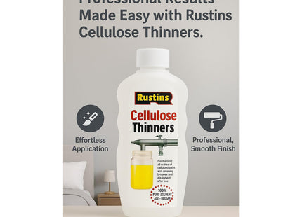 Rustins Cellulose Thinners - Professional Solvent for Cellulose Paints and Lacquers 500ml