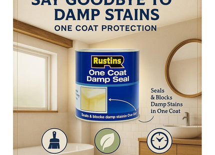 Rustins Damp Seal Paint Quick-Drying and Easy to Apply for Long-Lasting Results 500ml