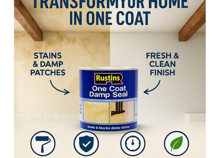 Rustins Damp Seal Paint Quick-Drying and Easy to Apply for Long-Lasting Results 1 Litre