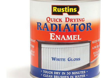Rustins Quick Drying Radiator Enamel Gloss 1 Litre- Durable, Long-Lasting Finish for Radiators that Stands The Test of Time
