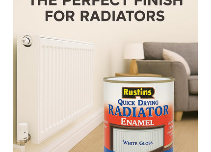 Rustins Quick Drying Radiator Enamel Gloss 1 Litre- Durable, Long-Lasting Finish for Radiators that Stands The Test of Time