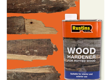 Rustins Wood Hardener for Rotted Wood 250ml -- Repairs Rotted Timber Fast-Acting Formula Reinforces Soft, Damaged Areas Before Filling or Painting