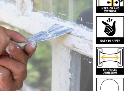 Everbuild 101 Multi-Purpose Linseed Oil Putty - Suitable for Single Pane Glass - Natural - 1kg