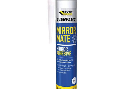 Everbuild Sika SikaBond Mirror Adhesive (Previously Everflex Mirror Mate) - Fast Curing - Neutral Cure - White - 290ml