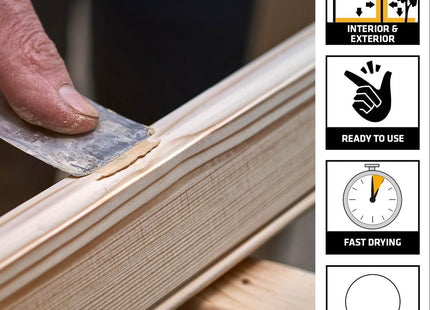 Everbuild 2-Part High Performance Wood Filler - Fast Drying - Weatherproof - Easy to Mix and Apply - White - 500g