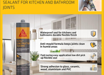 Everbuild Everflex 200 Contractors Lma Silicone Sealant - Suitable for Interior and Exterior Use - Quick Curing - Waterproof - Transparent - 295ml
