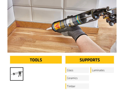 Everbuild Everflex 200 Contractors Lma Silicone Sealant - Suitable for Interior and Exterior Use - Quick Curing - Waterproof - Transparent - 295ml