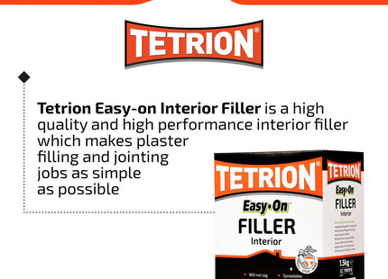 Tetrion Easy On Filler Sack 5kg - High-Performance, Fast-Drying Interior Filler for Smooth, Durable, and Easy-to-Apply Wall & Surface Repairs