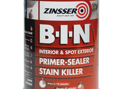 Zinsser 500ml B.I.N Primer/Sealer Stain Killer Paint ZINBIN500