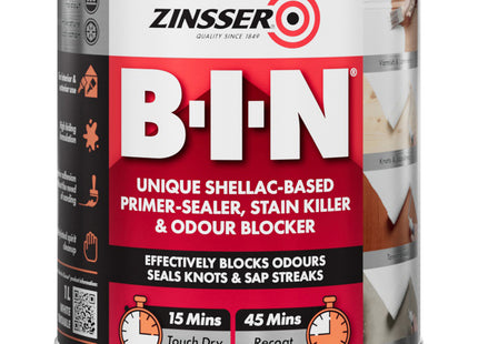Zinsser BIN Primer-Sealer & Stain Killer 1 Litre