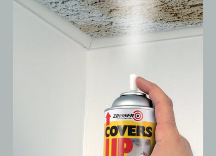 Zinsser Covers Up White Matt Ceiling Paint & Stain Sealer Aerosol 400ml ZINCU400A