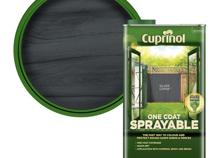 Cuprinol One Coat Sprayable Fence Treatment Silver Copse, 5 Litre CUPNSFTSC5L