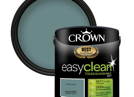 Crown Easyclean Matt Emulsion Wall Paint Botany Bay - Stain Resistant 2.5 Litre