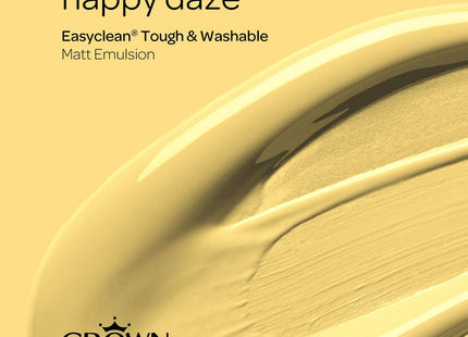 Crown Easyclean Matt Emulsion Wall Paint Happy Daze - Stain Resistant 2.5 Litre