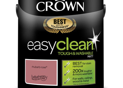 Crown Rhubarb Rose 2.5 Litre easyclean Matt Emulsion
