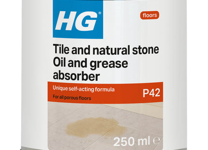 HG Tile and Natural Stone Oil and Grease Absorber Removes Stains from surfaces, Indoors or Outdoors 250ml