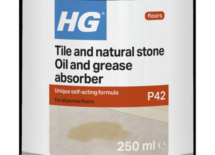 HG Tile and Natural Stone Oil and Grease Absorber Removes Stains from surfaces, Indoors or Outdoors 250ml