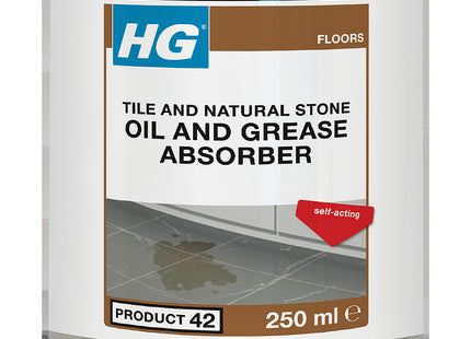 HG Tile and Natural Stone Oil and Grease Absorber Removes Stains from surfaces, Indoors or Outdoors 250ml