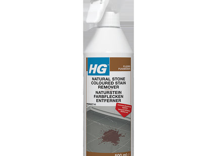 HG Natural Stone Coloured Stain Remover - Concentrated Spray Cleaner for Removing Grease & Dirt on Marble, Limestone & Calciferous Stone Tiles - 500ml