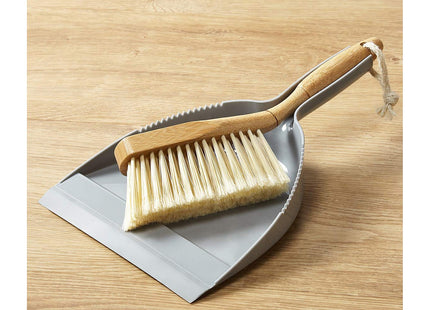 Addis Dustpan & Bamboo Hand Brush Set, Grey & Natural, Bamboo, Grey/Wood, 35 x 22 x 6 cm 517677