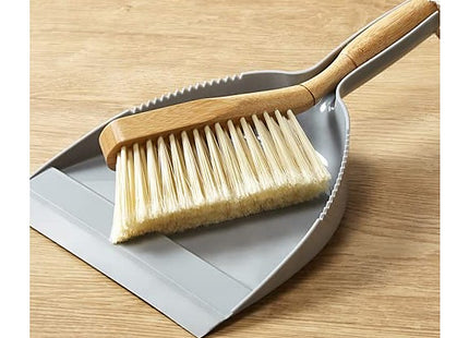 Addis Dustpan & Bamboo Hand Brush Set, Grey & Natural, Bamboo, Grey/Wood, 35 x 22 x 6 cm 517677