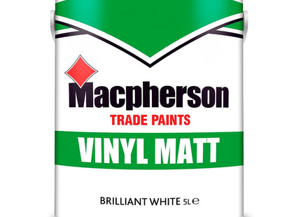 Macpherson Trade Vinyl Matt Emulsion Paint Brilliant White 5 Litre
