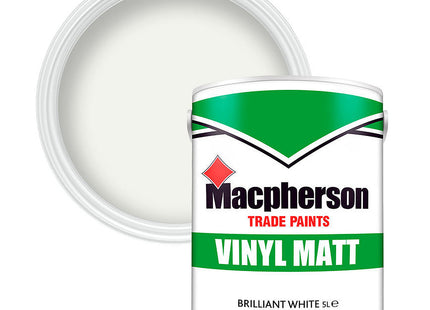 Macpherson Trade Vinyl Matt Emulsion Paint Brilliant White 5 Litre