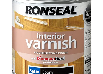 Ronseal Interior Wood Varnish - Ebony - Satin - 250ml