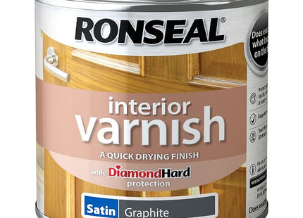 Ronseal Interior Wood Varnish - Graphite - Satin - 250ml
