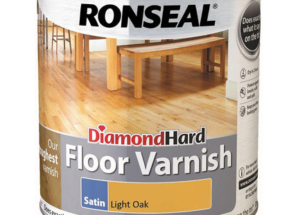 Ronseal Diamond Hard Floor Varnish Light Oak Satin 2.5 Litre