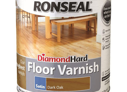Ronseal Diamond Hard Floor Varnish Dark Oak Satin 2.5 Litre