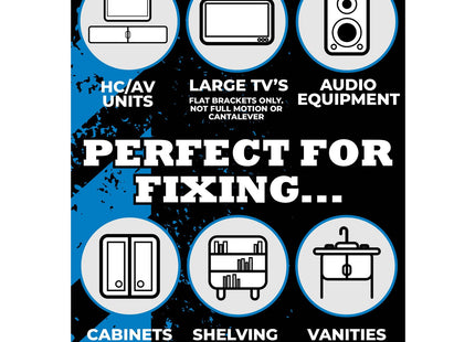 Gripit Blue Heavy-Duty Plasterboard Fixings Pack of 4 Reusable Drywall Anchor for TVs 113kg