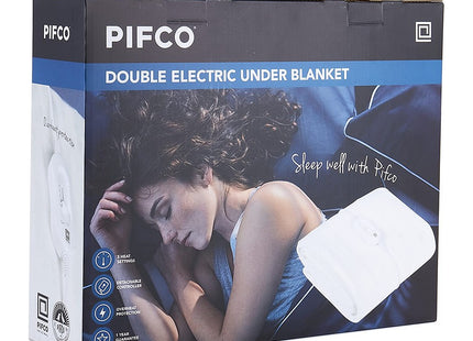 Pifco White Electric Blanket Double Heated Electric Under Blanket with 3 Heat Settings with Detachable Controller Machine Washable