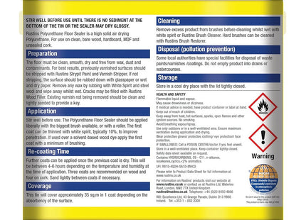Rustins Polyurethane Floor Sealer Satin 2.5 Litre
