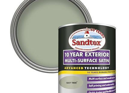 Sandtex 10 Year Multi Surface Satin Paint 750ml Bay Tree