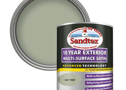 Sandtex 10 Year Multi Surface Satin Paint 750ml Bay Tree