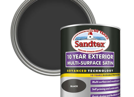 Sandtex 10 Year Multi Surface Satin Paint 750ml Black