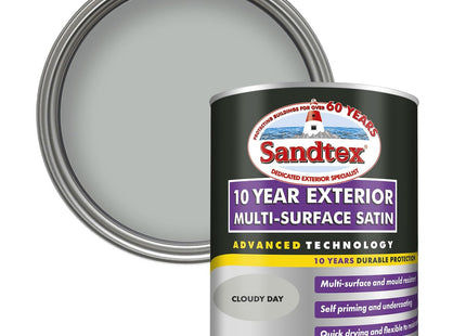 Sandtex 10 Year Multi Surface Satin Paint 750ml Cloudy Day