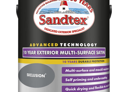 Sandtex 10 Year Multi Surface Satin Paint 2.5 Litre Seclusion