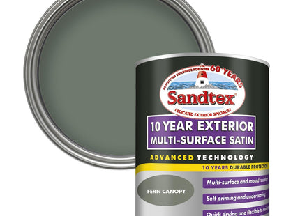 Sandtex 10 Year Multi Surface Satin Paint 750ml Fern Canopy