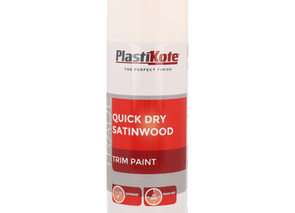 PlastiKote Trade Trim Paint Quick Dry Ral 9016 Satinwood 400ml 071006 White