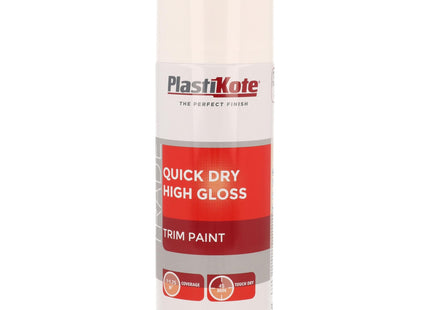 PlastiKote Trade Trim Paint Quick Dry Ral 9016 high Gloss 400ml 071007 White