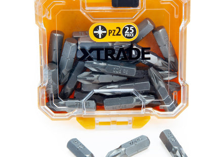 Xtrade 25mm Screwdriver Bits, 25 Piece, S2 Premium Steel PZ2