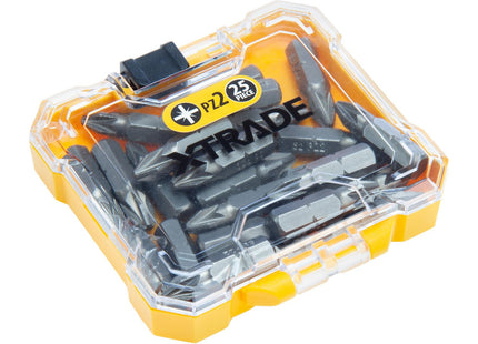 Xtrade 25mm Screwdriver Bits, 25 Piece, S2 Premium Steel PZ2