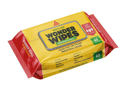 Everbuild Sika Biodegradable Multi-Use Cleaning Wipes for the Building Trade 60 Pack
