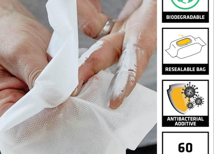 Everbuild Sika Biodegradable Multi-Use Cleaning Wipes for the Building Trade 60 Pack