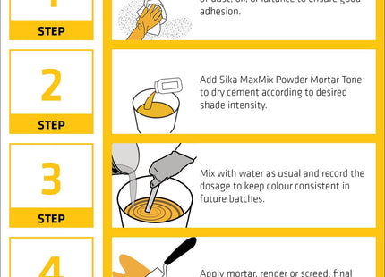 Everbuild Sika MaxMix Powder Mortar Tone - Reduces Pigment Bleeding and Segregation - Red - 1kg